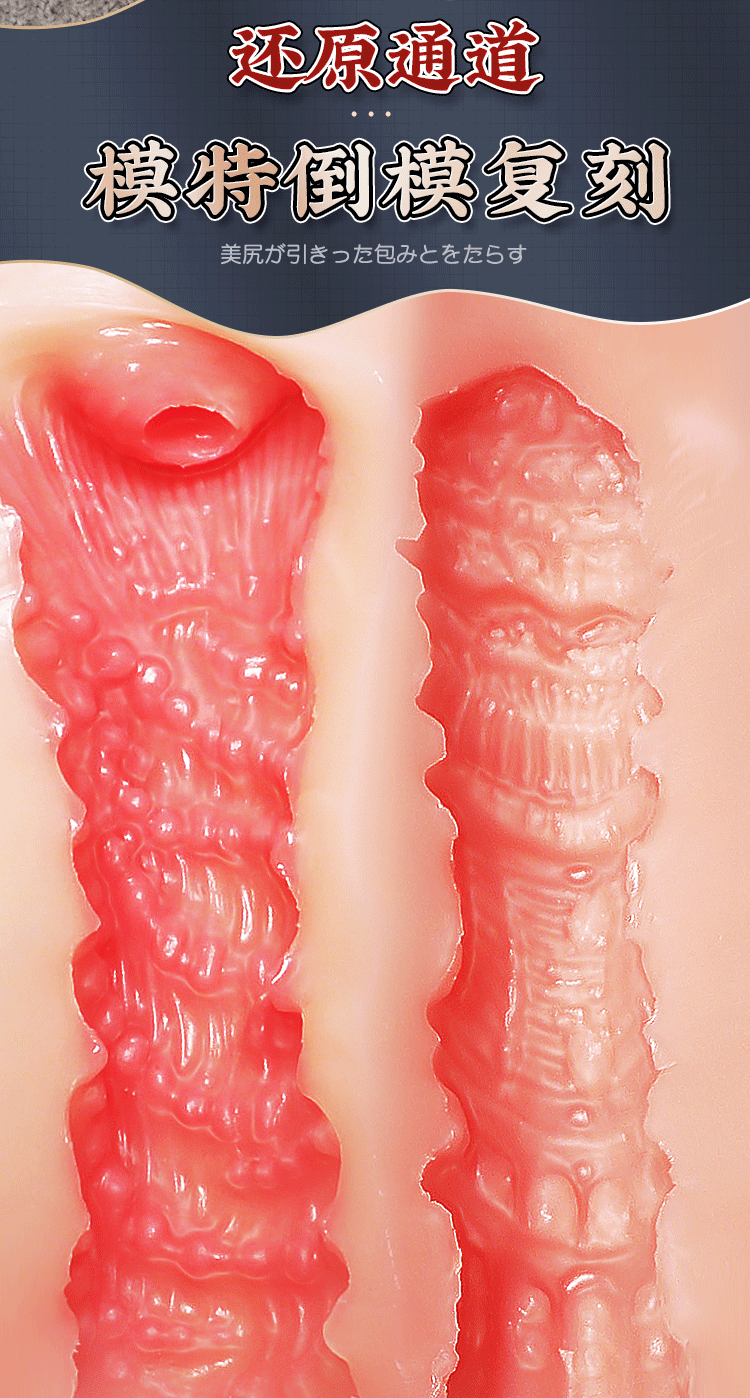 Male Masturbation Device with Vaginal and Buttocks Mold, TPE Manual Airplane Cup — detail image 7