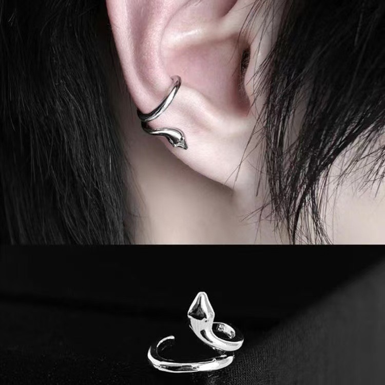 2026 Spring/Summer New Ins Style Snake Language Ear Cuff Daily Versatile Non-Pierced Ear Clip Unisex Earrings