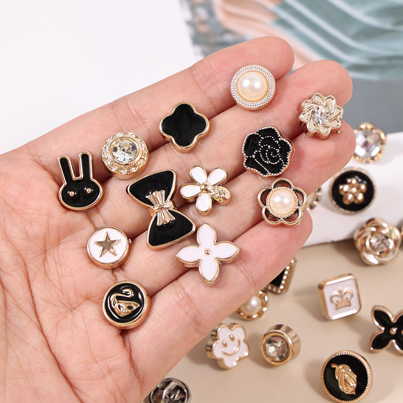Anti-Exposure Buttons, No-Sew Shirt Cardigan Buttons, Hidden Buttons, Brooch Buttons, Nail-Free Fixed Removable Small Fragrance Decorative Buttons