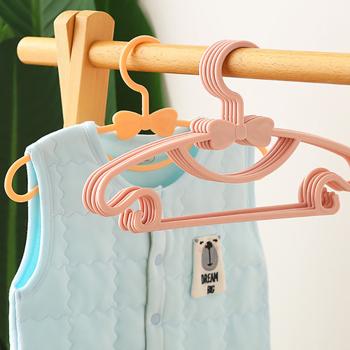 Children's clothes hanger baby baby plastic small clothes hanger clothes support seamless children's clothes drying rack household multi-functional pants rack