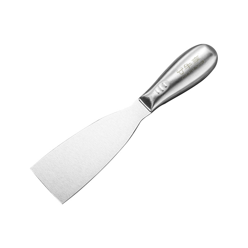 Stainless Steel Shovel-Type Putty Knife, Thickened and Durable, 2inch 3inch Paint Worker's Wooden Handle Plastering Putty Knife