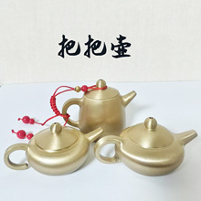 黄铜小茶壶手把件桌面摆件工艺品把把壶把玩玩具打麻将把把胡康乾