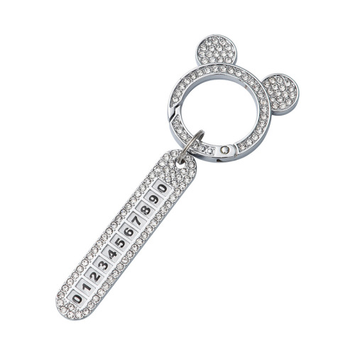 High-end genuine leather Mickey and Minnie car keychain for women, exquisite ins internet celebrity cute keychain pendant creative gift