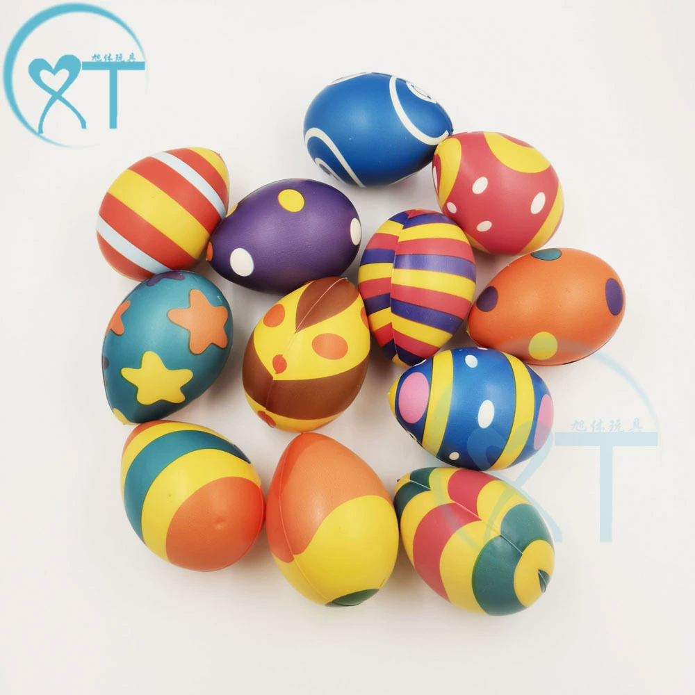 Трансграничный горячий продавать горячий Пасхальный яичный шар для декомпрессии игрушка из пенополиуретана цветная печать 63 мм яичный шар