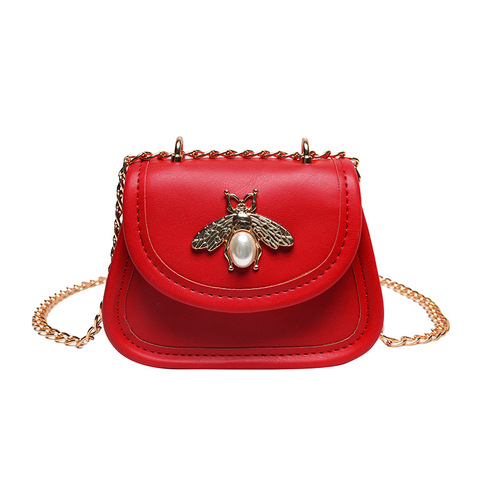 Little Bee Women's Bag 2024 Spring New Mini Saddle Bag Cute Little Girl Crossbody Bag Parent-Child Bag Lipstick Bag
