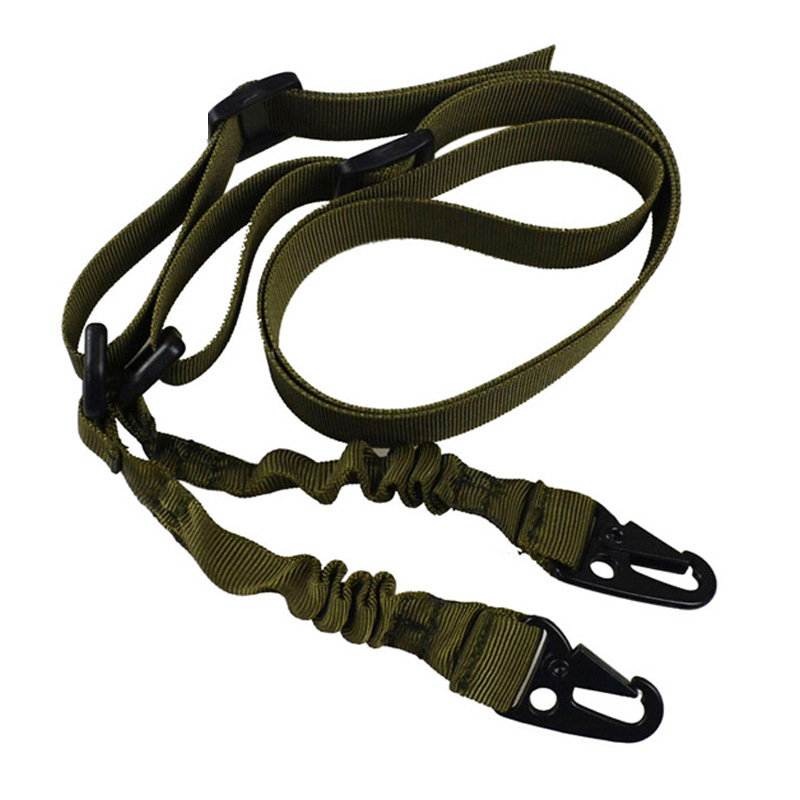 Arnés de escalada multifuncional al por mayor en stock, eslinga táctica de doble punto estilo americano, equipo para aficionados militares, correa ajustable para arma.