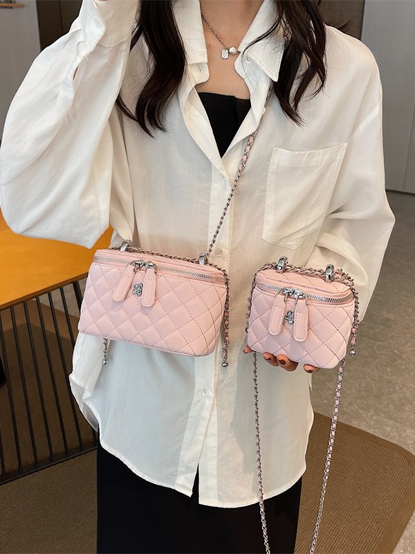 Bolso pequeño con hilo de bordar Lingge Bolso bandolera de cadena salvaje de nueva textura transfronteriza para mujer Bolso cuadrado pequeño portátil de estilo caliente popular