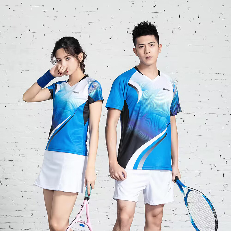 Super wholesale summer running sports breathable quick-drying badminton suit suit men's and women's table tennis net Jersey