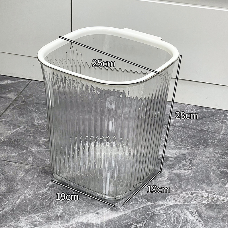 Transparente gran-vertical cuadrado basura bin