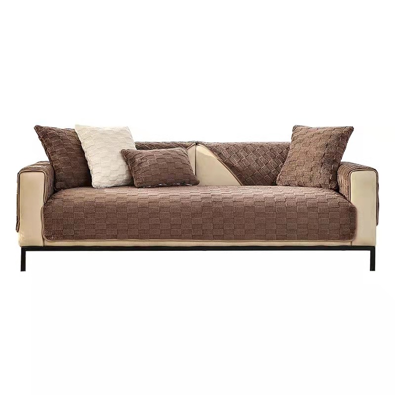 Otoño e invierno nuevo nórdico ins lechoso blanco felpa sofá cojín transfronterizo engrosado sofá cojín antideslizante sofá cubierta toalla