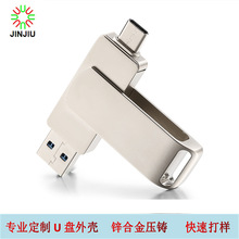 工厂批发外壳Type-C旋转金属U盘手机电脑U盘二合一优盘外壳