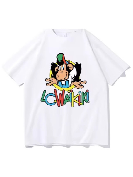 男性ストリートヒップホップモンキー Tシャツ LC ワイキキモンキーグラフィックプリント Tシャツ半袖ビーチ Tシャツ|undefined