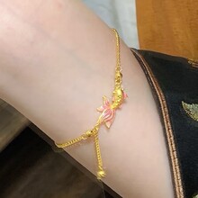 「梦鲤」小金锦鲤珐琅饰品新中式珐琅彩锦鲤莲手链女生轻奢高级感