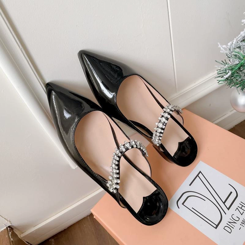 Новая летняя краска с бриллиантами кожаные сандалии женские слова с острыми каблуками