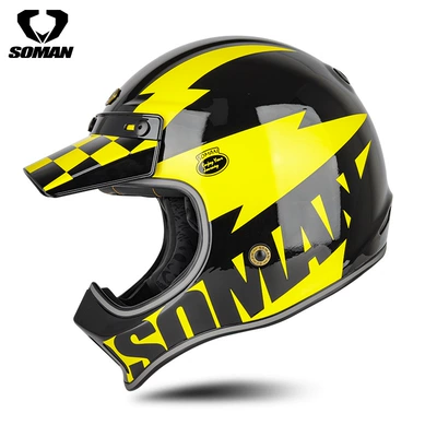 Cycling Helmet for Men and | Motosiklet kaskı (dəbilqə) - fiberglass-black-and-yellow-devil-competition-s