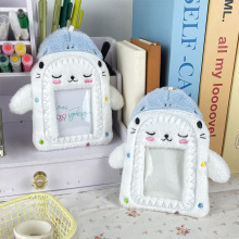 可爱创意鲨鱼猫咪毛绒卡套拍立得照片展示挂件学生饭卡公交卡卡包