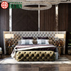 Italian designer Star Same item villa Mansion Same item Double bed Imported Scrub Fabric art furniture