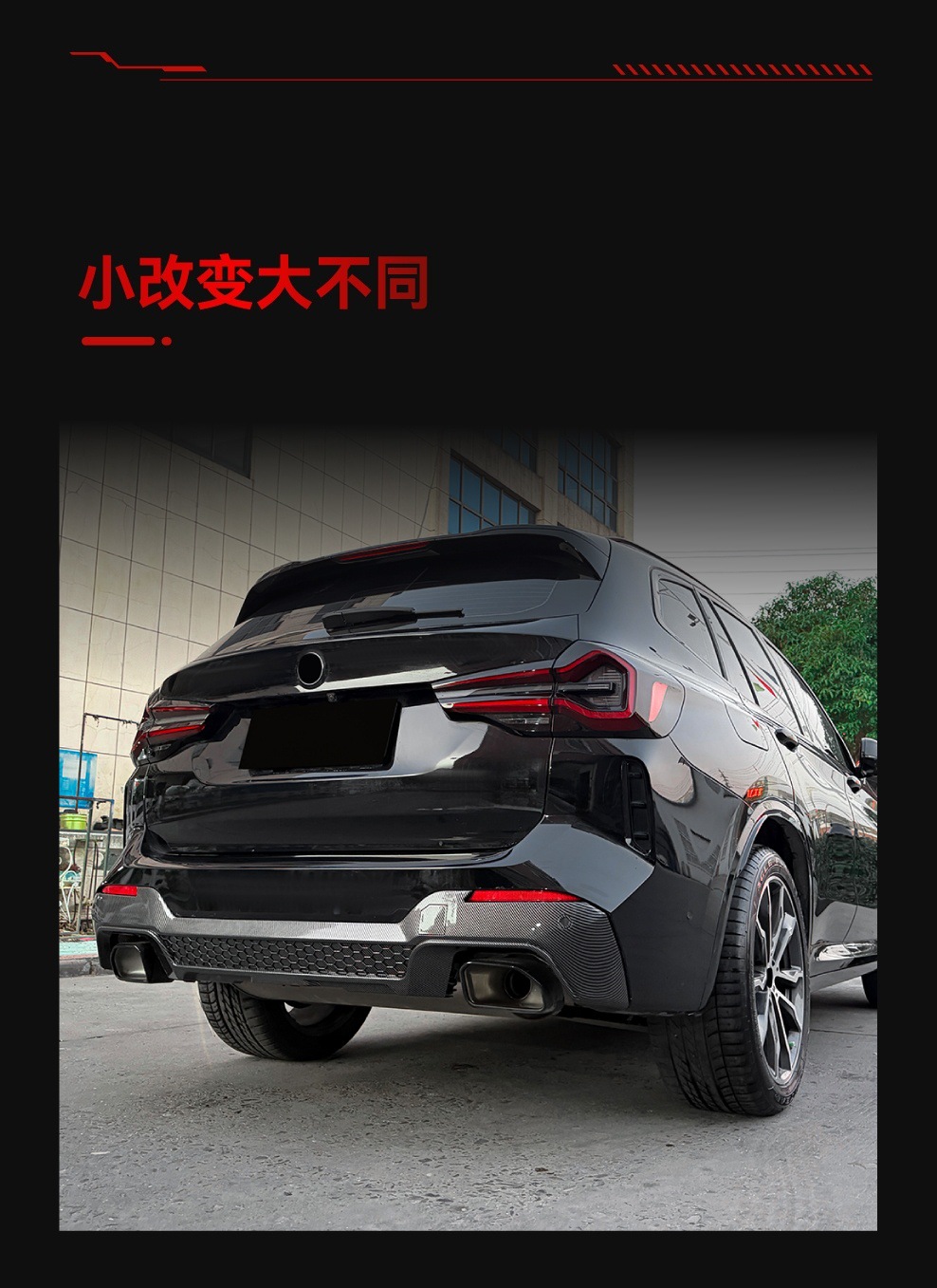 Suitable for 2022-2024 Bmw X3 G01 Lci m Sport X3M Rear Lip Spoiler Modification Parts