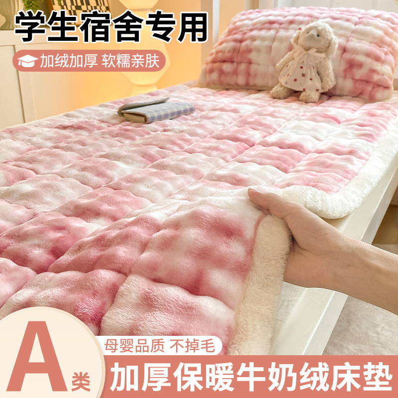 Otoño y invierno colchón de peluche dormitorio de estudiantes individuales leche de peluche 90X190 mantas de cama de peluche de coral