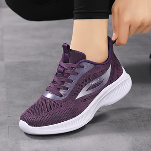 Women's Walking Shoes New plus size Cross-border Mesh Fly-woven Breathable Mother Shoes Soft Sole Comfortable Women's Shoes Soft Sole Shoes