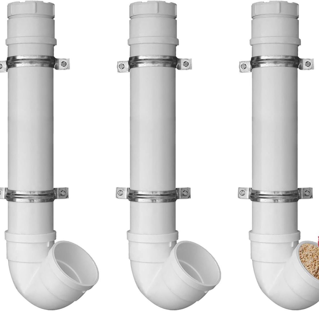 跨境全自动无浪费喂鸡机PVC管道式鸡笼喂鸡系统防鼠吊盖式喂鸡器