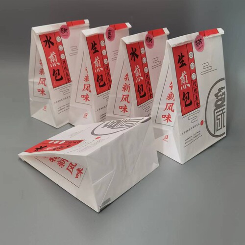 Kraft triangular bun paper bag, fried buns, fried dumplings, kraft paper bag, disposable oil-proof snack packaging paper bag