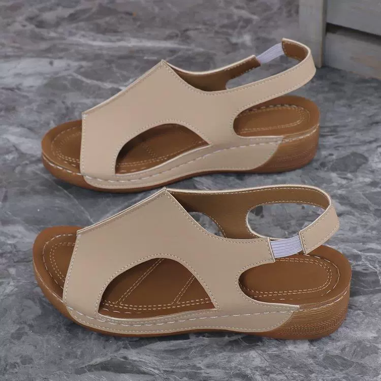 2024 летние новые европейские и американские сандалии женские эластические швы с толстым дном