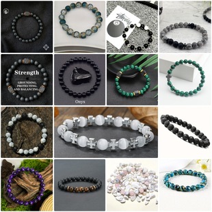 Cross-border explosions natural stone tiger eye stone obsidian fashion bracelet wholesale temu suyin supply bracelet