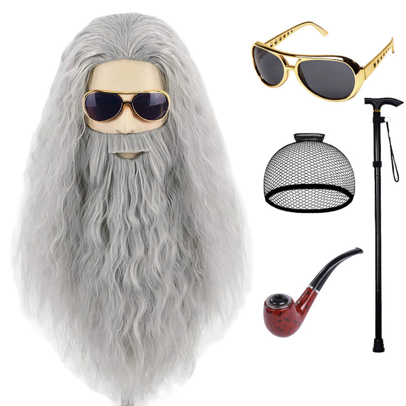 Amazon Halloween Cos Punk Wig Retro 80S Disco European and American Hip-Hop Rock Wig Headgear