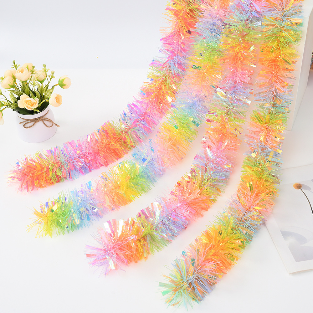 Nuevo transfronterizo 9cm5 capa de cifrado grueso gradiente fantasía de lana colorido diseño de actividades festivas del 1 de junio tira de flores