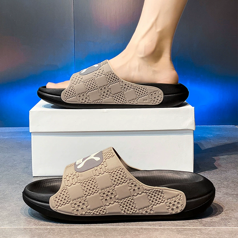 Мужские летние пляжные шлепанцы из кокоса, модные брендовые, на толстой нескользящей подошве, антибактериальные, спортивные и повседневные, больших размеров.