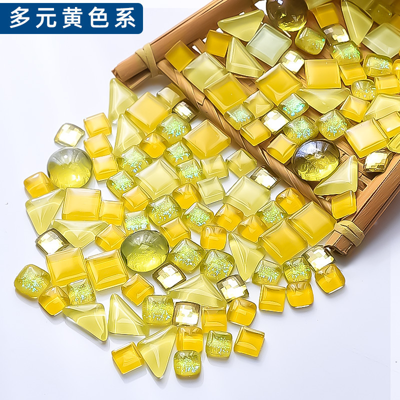混合モザイク diy 手作りフリーストーンクリエイティブ生産材料カラークリスタルガラスルース粒子装飾自己粘着|undefined