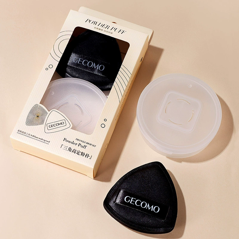 Triangle Makeup Sponge (GECOMO) Soft Foundation Puff with Finger Strap, Seamless Finish