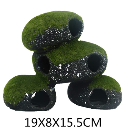 Cueva de reptiles Tanque de pargo de acuario Tanque de barro Acuario de forma especial Paisaje de cueva de piedra Cichlididae Decoración de pecera Casa de refugio