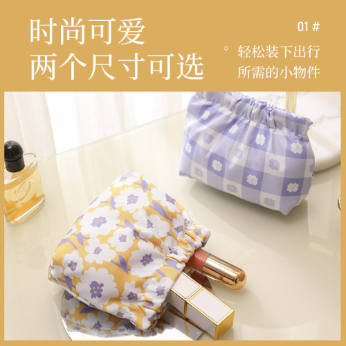 Cosmetic bag to carry key lipstick mini storage coin purse waterproof shrapnel printed storage bag new style