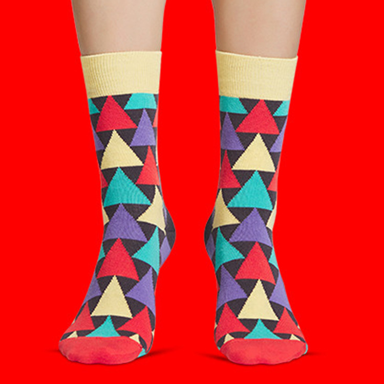 Femmes Style Simple Style Classique Bloc De Couleur Coton Impression Crew Socks Une Paire display picture 5