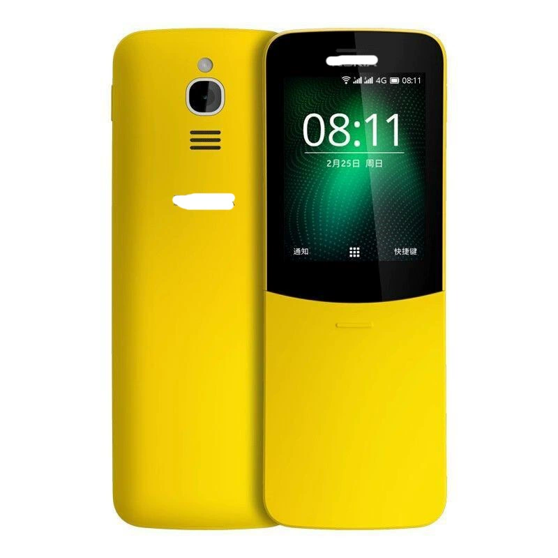 Функциональный телефон 8110 4G, полносетевой, Wi‑Fi хотспот, HD‑звонки, Bluetooth (чёрный/жёлтый)