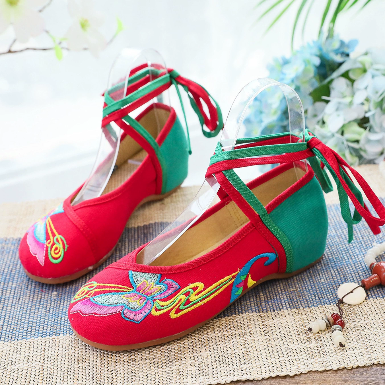 Весна и лето, новые тканевые туфли с этнической вышивкой, оксфорды, женские туфли на мягкой подошве