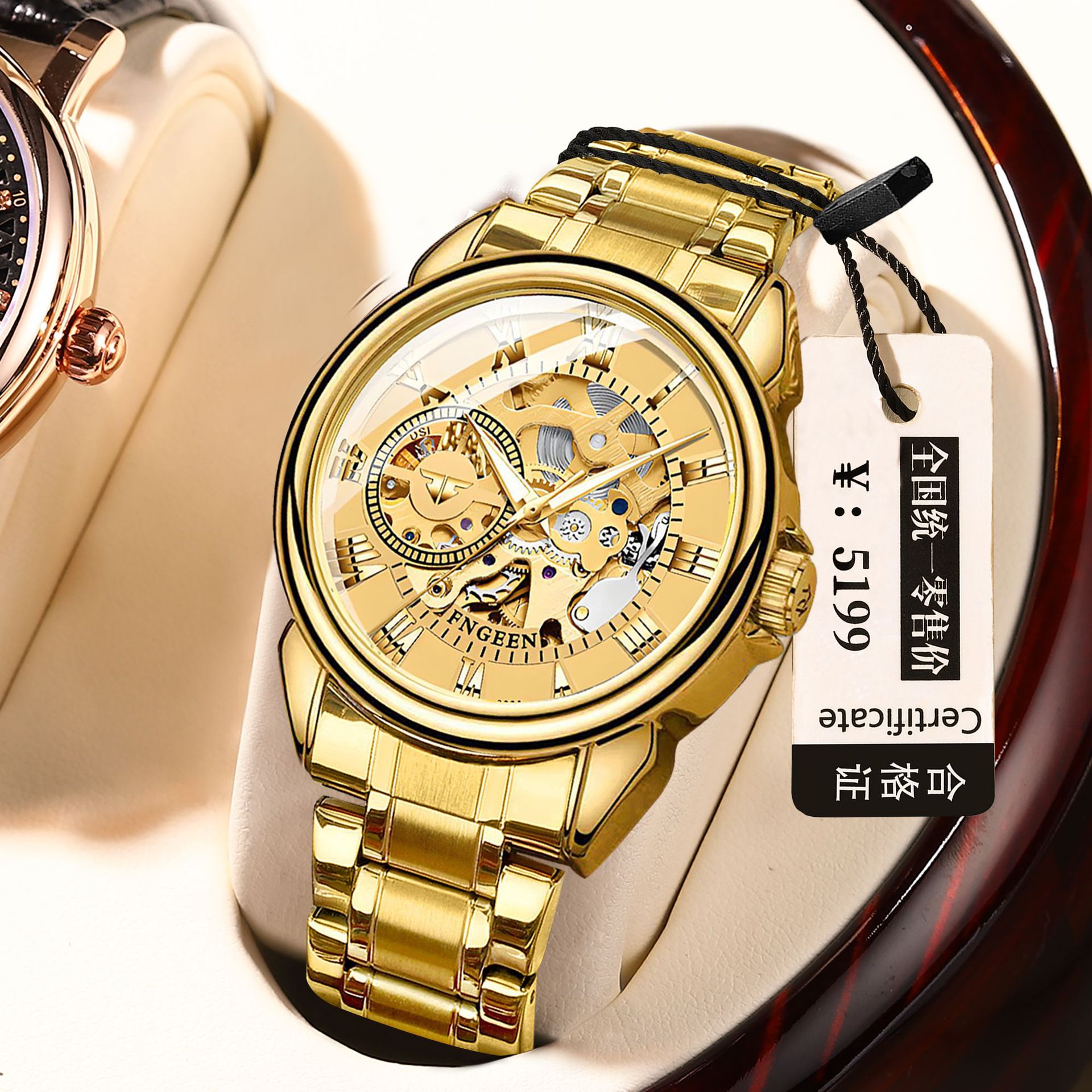 Fenzun Fngeen Men's and Women's Fully Automatic Mechanical Watch Mesh Strap Fashionista Hot Model 2020 Export Watch Supply