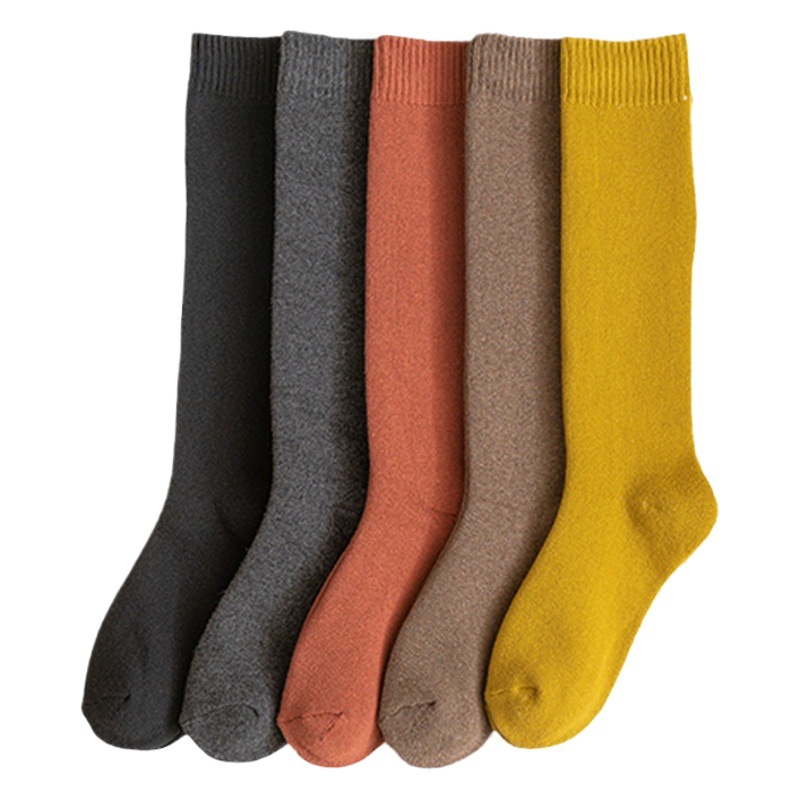 Calf Socks Women's Autumn and Winter Retro Preppy Style Extended Thickeneded Warm Pressure Socks Ins Trendy Jk Socks