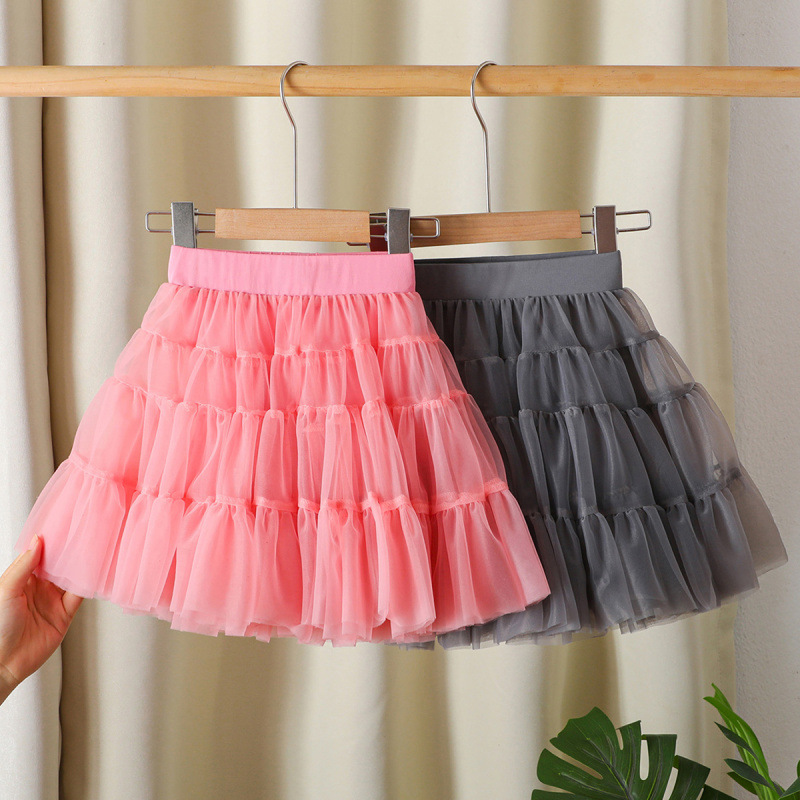 Girls Skirt 2025 Spring & Fall New Kidsren's Princess Skirt Versatile Tutu Skirt Girl's Fashionable Inner Mesh Skirt