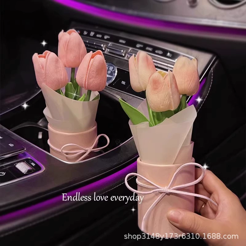 Автомобильные украшения Тюльпан ins ветер милый маленький продвинутый смысл девушки автомобильные принадлежности украшения интерьера