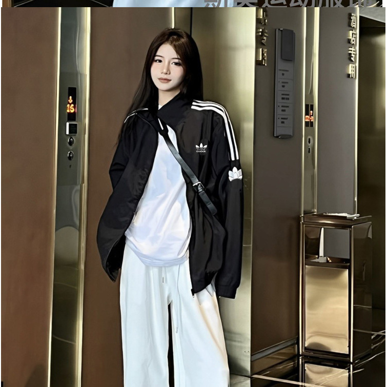 Clover 7534 Three-Stripe Windbreaker Women's Outdoor Sports Casual Cardigan Spring and Autumn Jacket Men's Spring and Autumn Thin Style