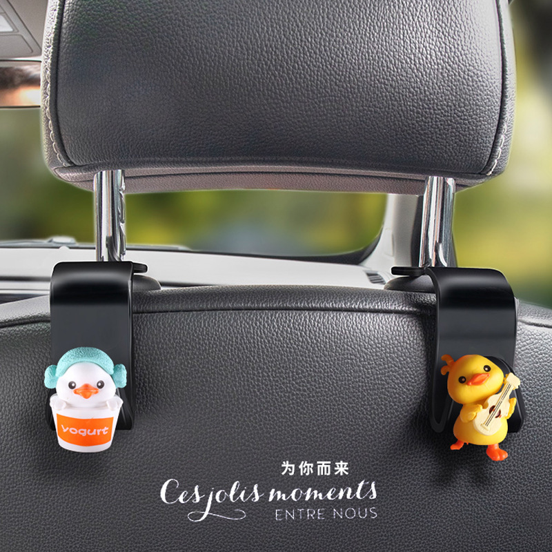 Gancho del asiento del patito amarillo de la celebridad de Internet Gancho pequeño del automóvil Gancho del automóvil Suministros de almacenamiento del automóvil Asiento trasero