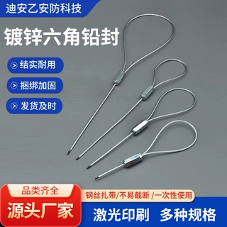 镀锌六角铅封一次性防盗钢丝铅封锁物流货运集装箱封条镀锌铅封