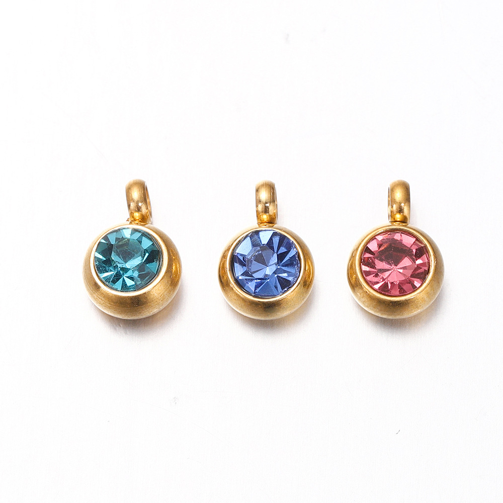 8g Weight Pendant Jewelry Making Type Birthstone Inlay Material DIY Jewelry Accessories Classification 10 PCS/Package Quantity 304 Stainless Steel Material Round Pattern Inlay Design Simple Style, Classic Style Style 10 PCS/Package 304 Stainless Steel Birthstone Round Pendant 8