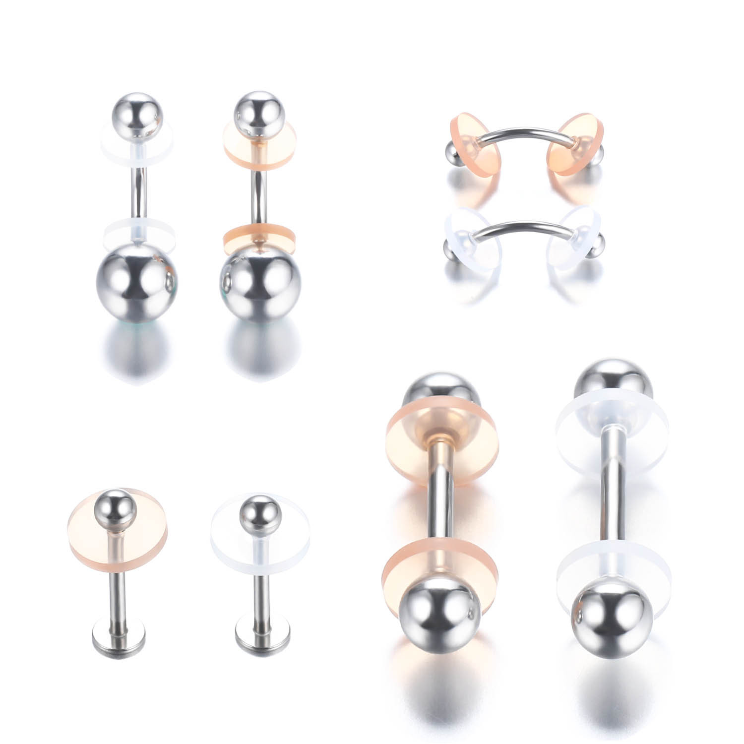 Ear Cartilage Rings & Studs Piercing Type 1 Piece Quantity Unisex Simple Daily Round Silicone Gasket Wholesale