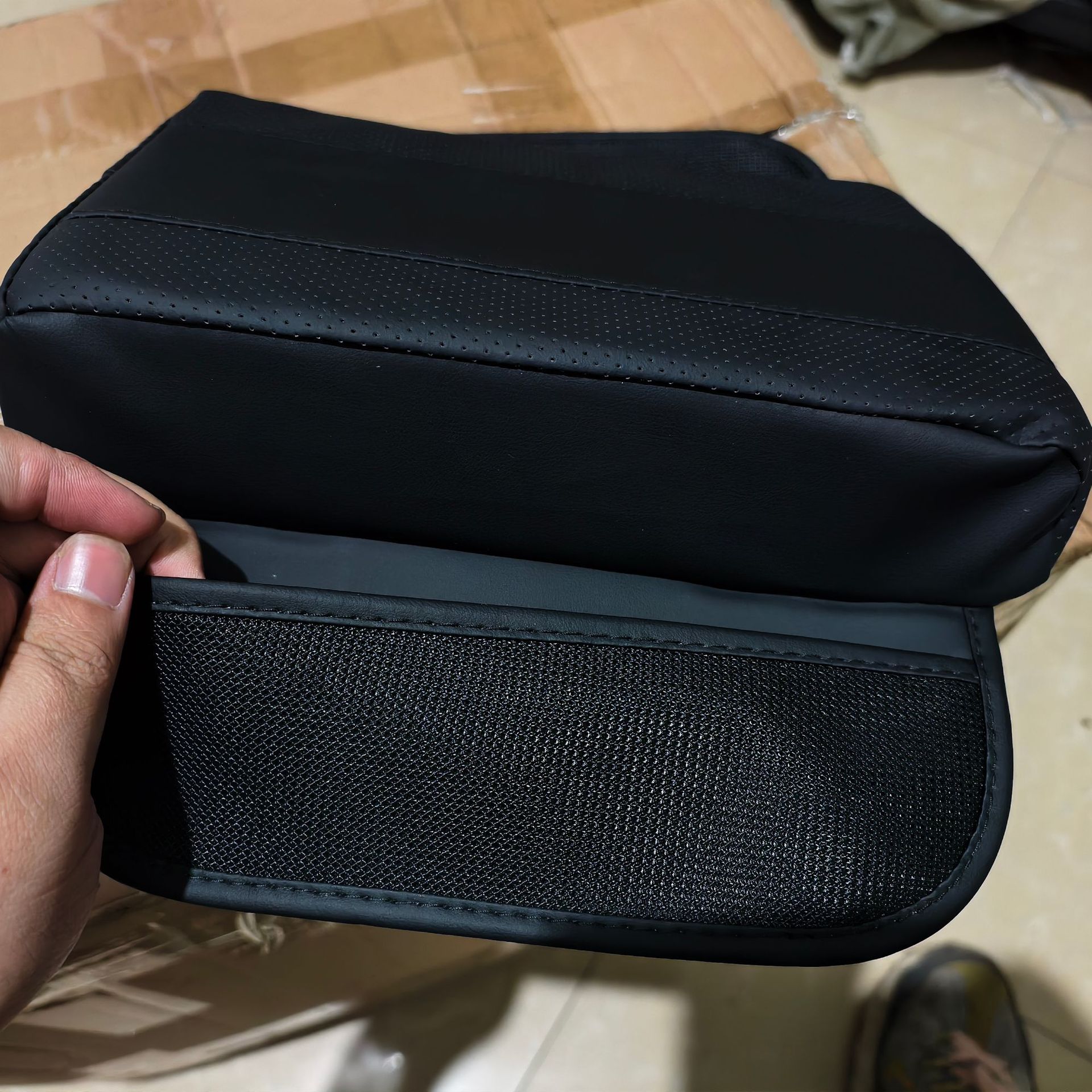 Car Armrest Box Memory Sponge Booster Pad Plus Storage Bag Car Armrest Pad Bag Interior Modification for All Seasons