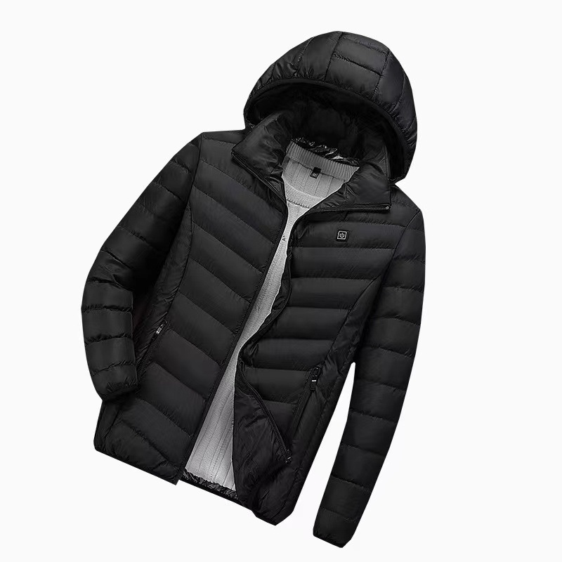 Estilo caliente transfronterizo 2 49 traje de algodón de calefacción hombres y mujeres inteligente temperatura constante calefacción ropa de algodón Abrigo con capucha de los hombres fabricante