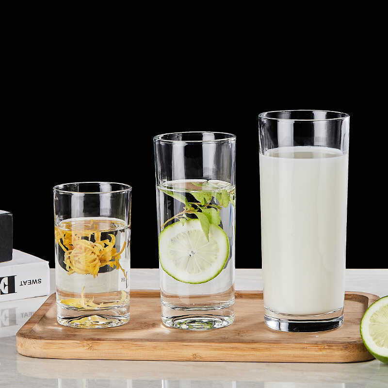 Straight Glass Household Cup Water Cup suit Living Room Transparent Thickened Heat-Resistant Drinking Cup Beer Cup Tea Cup